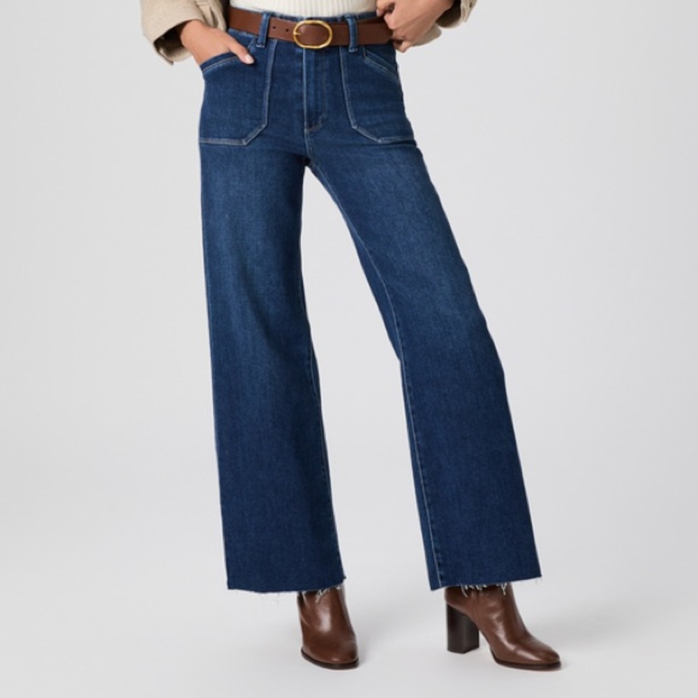 PAIGE “Anessa” Wide Leg Jeans – Dark Vintage Wash – Size 26